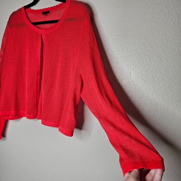 Talbots Size XL Pink Open Cardigan Dainty Loose Knit Lightweight Long Sleeve - Picture 2 of 5